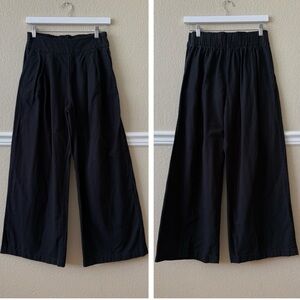Abercrombie & Fitch Linen Wide Leg Black Pants Small Petite
